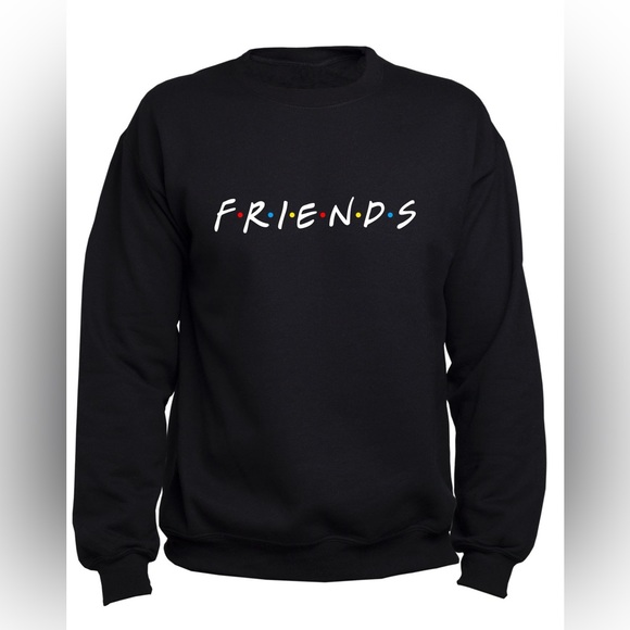 FRIENDS Black Crewneck Sweater Iconic Logo - Picture 1 of 1